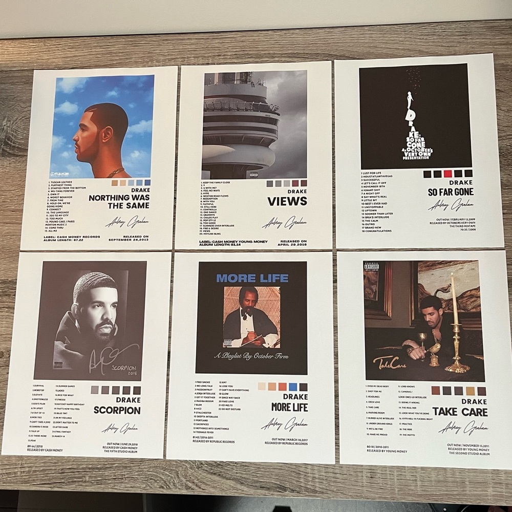 Drake Album Cover Art Prints Set